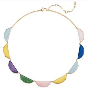kate spade Half Moon Scallop CZ Crystal Collar Necklace Gold Plated Brass NWT